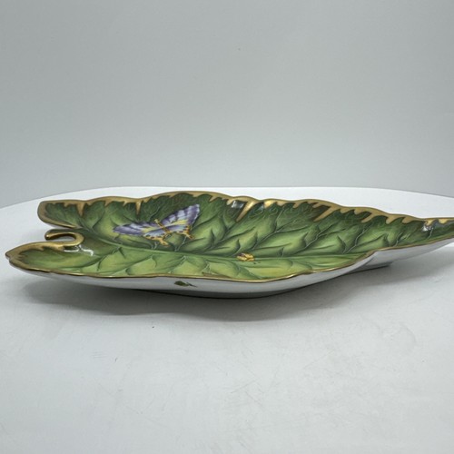 VTG 2003 Anna Weatherley Made Hungary Hand Painted Leaf Tray Butterfly Ladybug - Picture 5 of 11