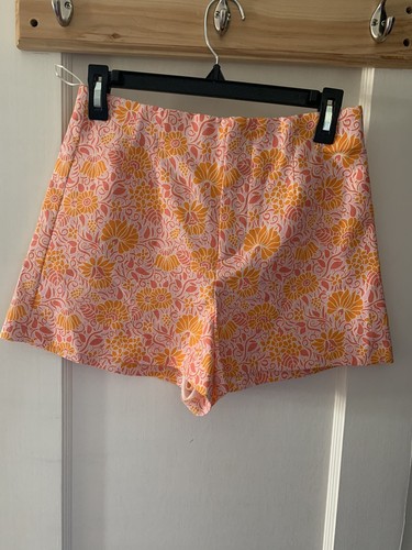 Linen Blend Casual Shorts Size 