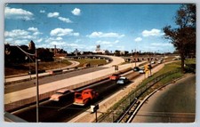 Edsel Ford & John L Lodge Expressway Junction, Detroit Michigan, 1957 Postcard