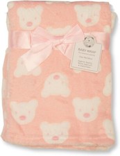 Baby Wrap Blanket with Teddy Print Pink 75x100 cm