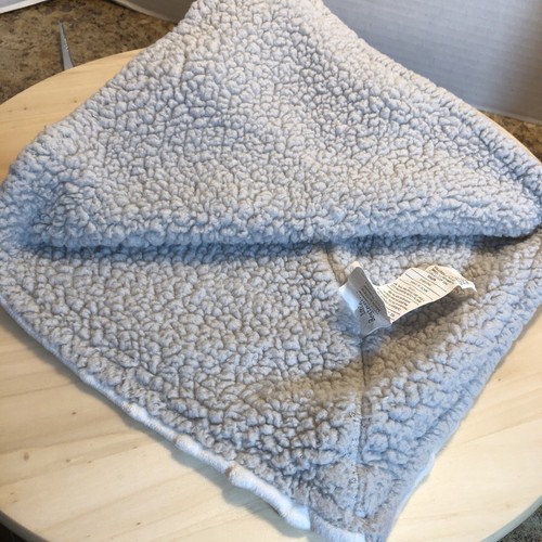Little Beginnings Bear Lovie Security Blanket White Gray Minky Dot Baby Sherpa - Picture 6 of 6