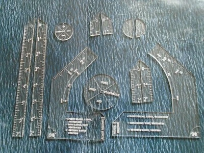 JB WARGAMMING Victory at Sea Clear Acrylic Movement templates, Angles PREMIUM SET Rulers