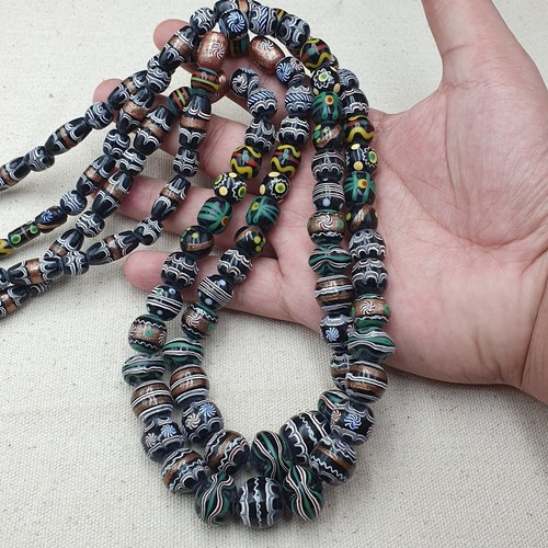 Venetian Style Aventurine Glass Beaded Necklace - Picture 15 of 24