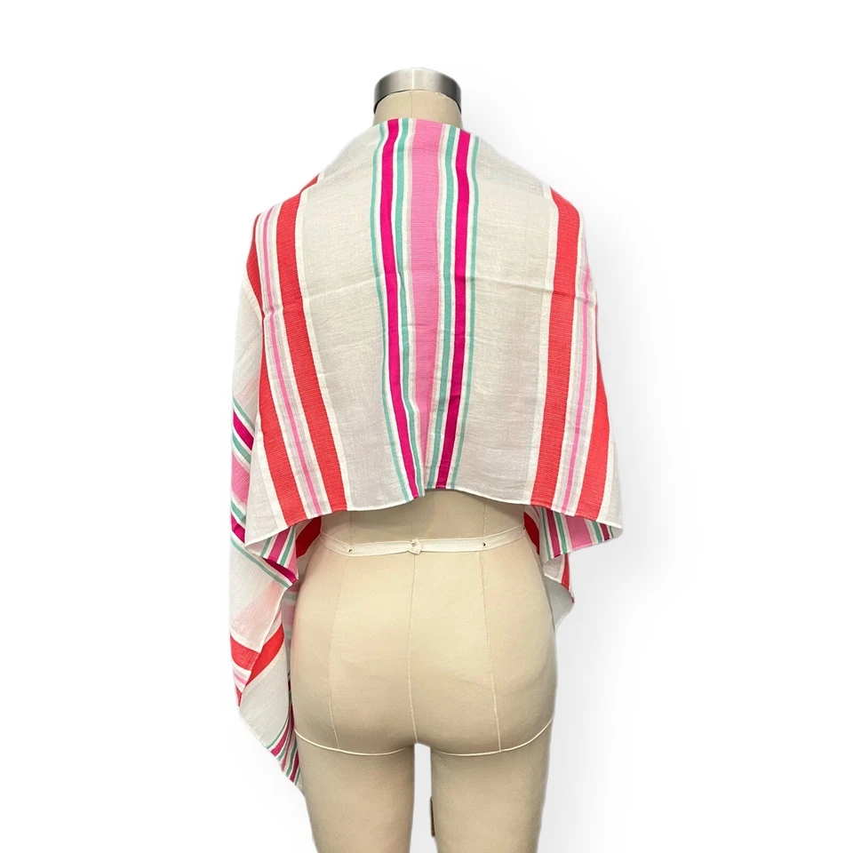 Talbots Lightweight Scarf Shawl Cotton Rayon 17x72 Woven India Pink New with Tag - Image 4 of 4