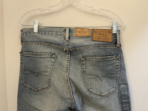 Polo Ralph Lauren Jeans Uomo 30x30 The Varick Slim Dritto Lavaggio Leggero Nuovo con etichette NUOVO - Foto 8 di 12