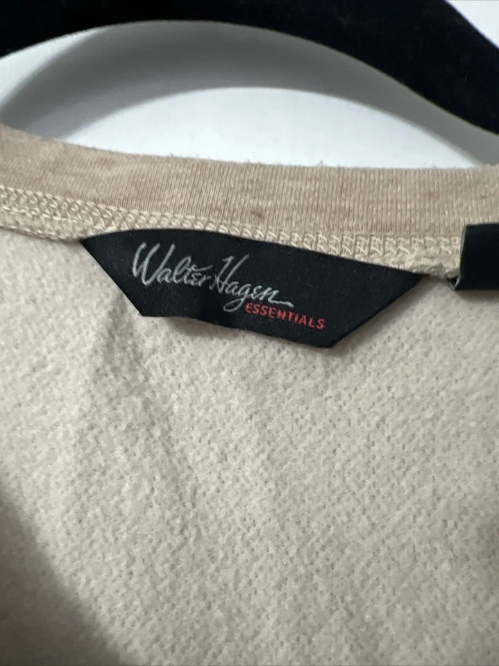 Pulôver masculino Walter Hager essencial mistura de lã bege tamanho grande - Imagem 2 de 4