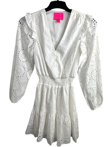 Lilly Pulitzer Taviana Eyelet Dress White Circle Bloom Resort Style Size 00 - Bild 11 von 18