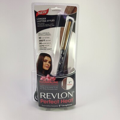 Revlon Perfect Heat Tourmaline Ceramic 1'' Inch Hair Straightener RVST2046