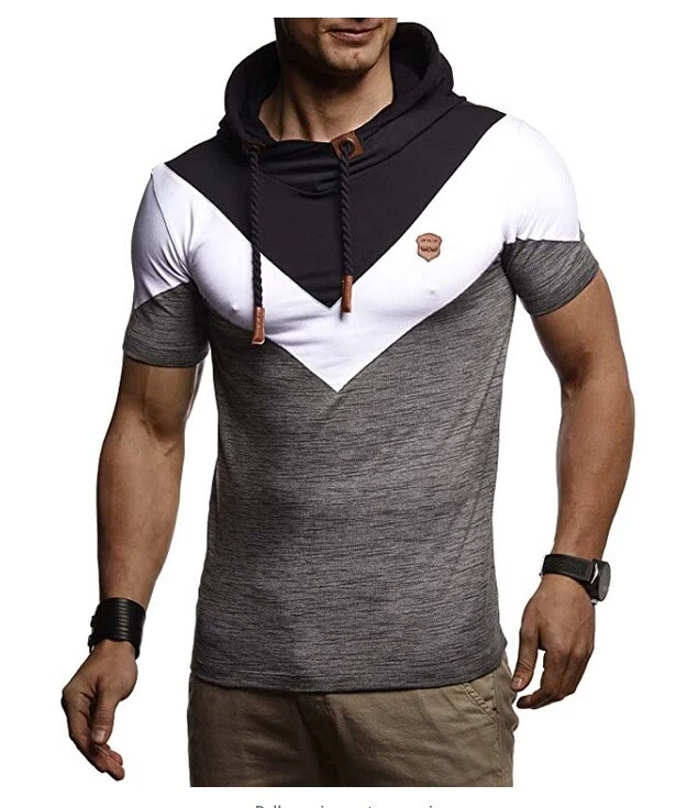 Brand New Leif Nelson LN4845 Men s Hooded T Shirt European Design XXL