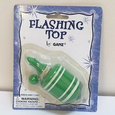 RARE NIP Ganz Flashing Top Spinning Top Toy Green With Whistle Hole Easter Gift