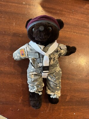 US Army Airborne Bear Forces of America Plush Camo with Parachute
