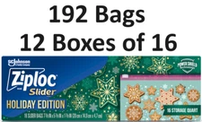 Case of 192 Ziploc® Holiday Designs Quart Slider Storage Bags