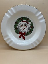 Cenicero Santa La Línea Sabina Porcelana Blanca Navidad 22 K