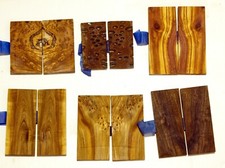 6 PR. STABILIZED KNIFE SCALES - Small Flat Rate Box-Hardwood, Craft Wood EBKS1