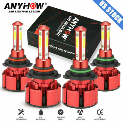 4SIDE 9005+9006 LED Combo Headlight Kit CREE COB 440W Light Bulbs High Low Beam 4SIDE 9005+9006 LED Combo Headlight Kit CREE COB 440W Light Bulbs High Low Beam