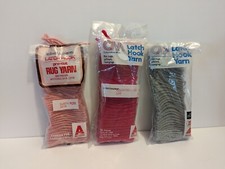Columbia Minerva Latch Hook Yarn Pre Cut Vintage Pink, Red, And Gray Needlework