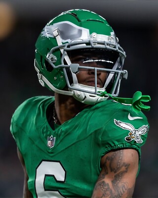 DeVonta Smith Kelly Green Portrait Philadelphia Eagles 8x10 NFL Football Photo