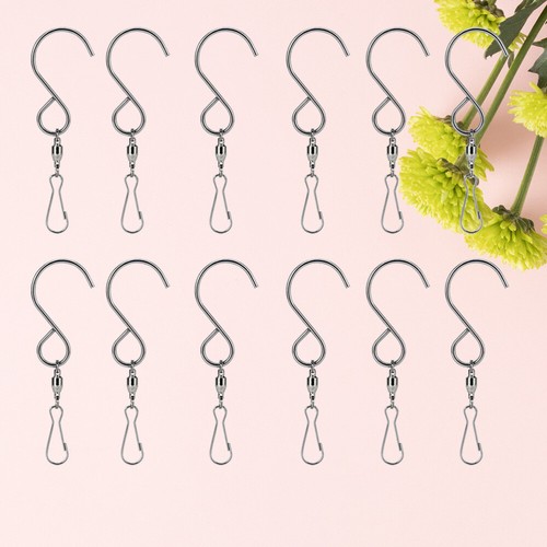 16 PC Swivel Clips Hangers Plant Pot Hanger Clip Stainless Steel Hanging Hooks - Picture 5 of 12