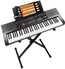 RockJam 61 Key Light Up Keyboard Piano with Stand, Headphones, Lessons  More