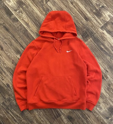 red nike hoodie with white checks