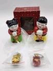 Chinese Porcelain Figurine Good Luck Jade Maiden & Golden Boy & 2 Maneki Neko 