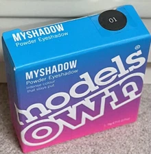 Models Own MYSHADOW Powder Eyeshadow Eye Makeup AWESOME SHIMMER 01 Dark Black