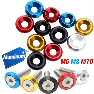 Rosetten VollAluminium für Senkkopfschrauben M6 M8 M10 11 Farben Zierscheiben