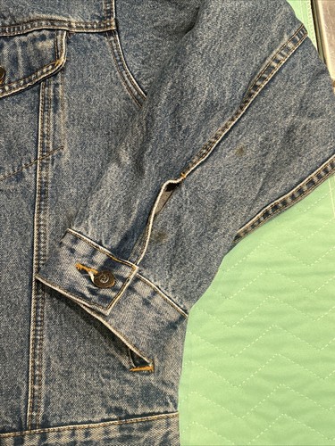 Vintage Express Cropped Denim Jean Jacket Compagnie Internationale Womens Large - Picture 5 of 23