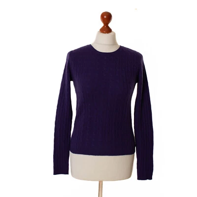 Pull Valerie Stevens 2 fils cachemire 100 % cachemire violet taille S 12798 - Photo 1/4
