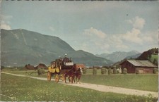Horse Buggy Garmisch-Partenkirchen Germany Rural Chrome Vintage Post Card