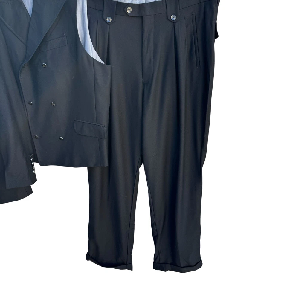 Sergio Valentino Para Hombres San Giovesse Super 150s Lana 3 Piezas Blazer Chaleco Conjunto Pantalón Foto 4 de 4