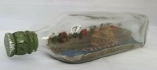 Antique SHIP IN BOTTLE Barque Trading Ship HAND-MADE VERY OLD COLLECTABLE PIECE