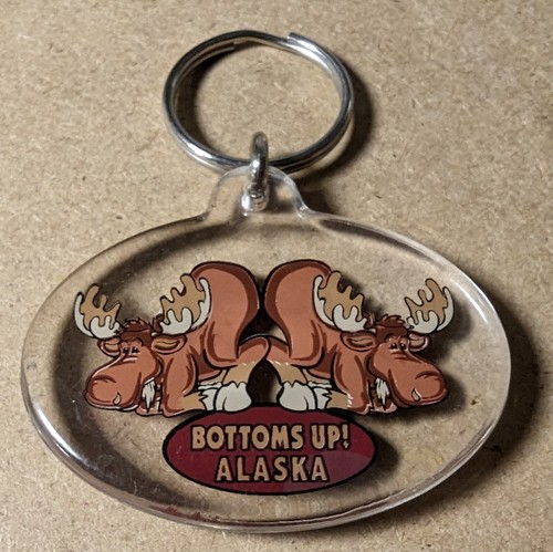 Alaska Keychain Moose Vintage Bottoms Up