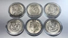 1921 Morgan Silver Dollar $1 Coins Lot of 6 Uncertified in Capsules
