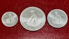 RARE! 1985 ENGELHARD 1/10, 1/4, and 1/2 oz .999 SILVER PROSPECTOR ROUND TYPE SET