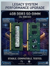 4GB 2x2GB 1Rx8 PC3-10600S DDR3 204pin SODIMM RAM Laptop Memory Samsung-USED   