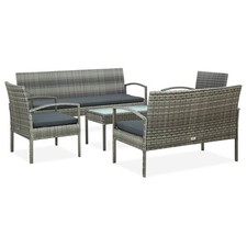 Patio Furniture Set 5 Piece Outdoor Sofa with Coffee Table Poly Rattan vidaXL