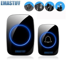 Wireless Doorbell Chime Waterproof Plugin Receiver Adjustable Volume 1000FT Kit
