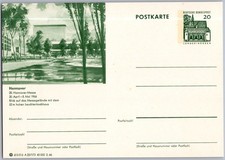 Hannover 1966 Messegelände Leuchtenhochhaus, Bildpostkarte, Ganzsache