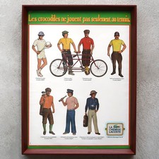 LACOSTE 1973 Polo Shirt Apparel France Vintage Advertisement Framed Collection I