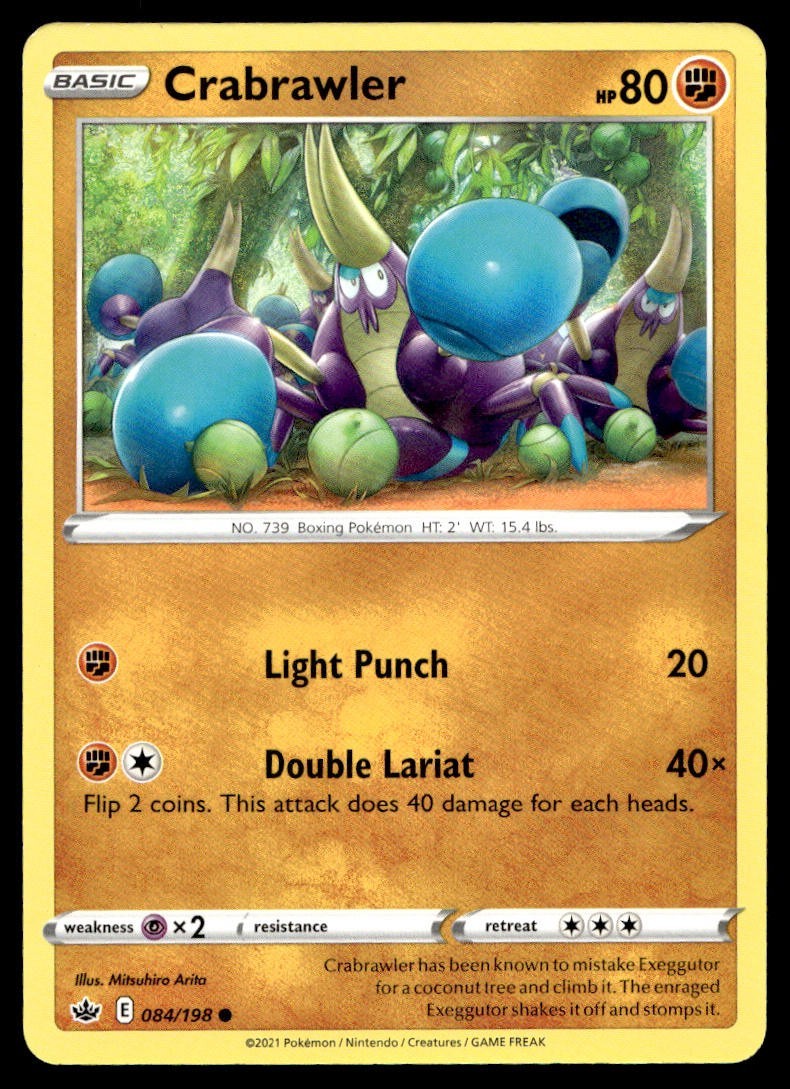 Crabrawler 84/198 Pokemon Card Chilling Reign Common 80 HP Near Mint FX