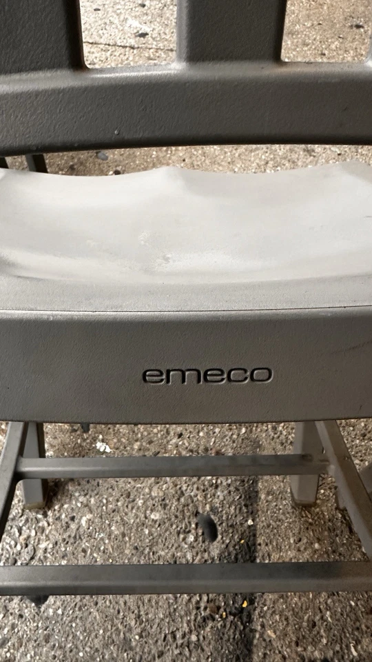 Emeco Navy 111 Reclaimed Stacking Chair Gray Made From Coca-Cola Bottles - Image 3 of 4