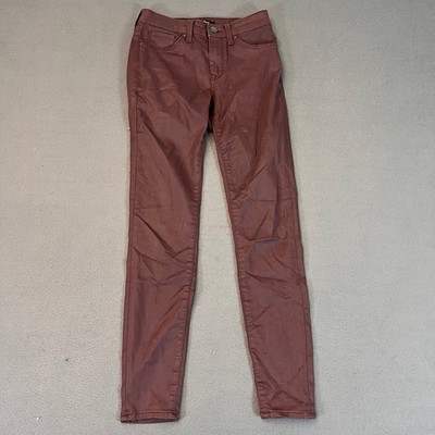 Mavi Women's Sz 26/29 (25/27 Fit) Burgundy Denim Mid Rise Jeans 5 Pocket Design