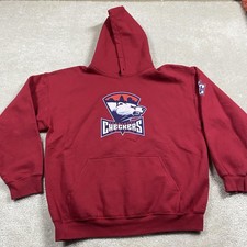 Charlotte Checkers Sweatshirt Mens L Red Hockey Old Time Sports Hoodie Pullover