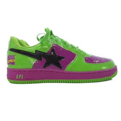 BAPE A Bathing Ape x Avengers Hulk Sneakers BAPE STA Patent Leather