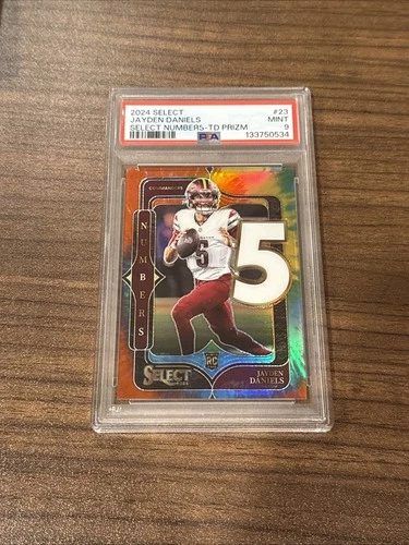 JAYDEN DANIELS 2024 SELECT NUMBERS ROOKIE TIE-DYE RC/25 PSA 9