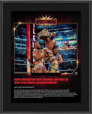 Kofi Kingston WWE 10.5'' x 13'' WrestleMania 35 Sublimated Plaque