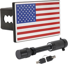 American Flag Metal Trailer Hitch Cover Heavy Duty 2" Inch Tow Rear Receivers Pl