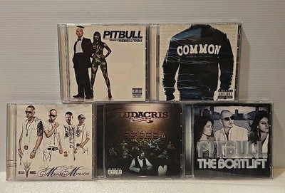 Lot of 5 Hip Hop Rap CD s: Pitbull, Ludacris, Common, Wisin & Yandel (RH-1)