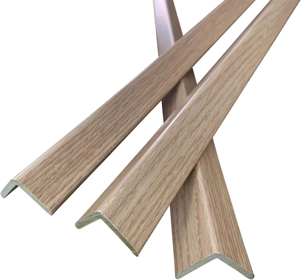 Protectores de esquina de pared de grano de madera de roble de 45" 6 piezas - Elegante solución de borde Foto 3 de 4